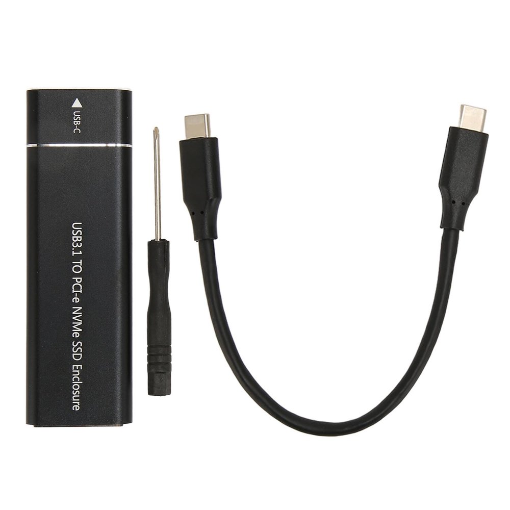 Locadence M.2 NVME SATA SSD Enclosure Adapter, USB 3.1 Type C UASP Protocol 10Gbps 2TB Type C SSD External Enclosure for 2230 2242 2260 2280 SSD (Black)