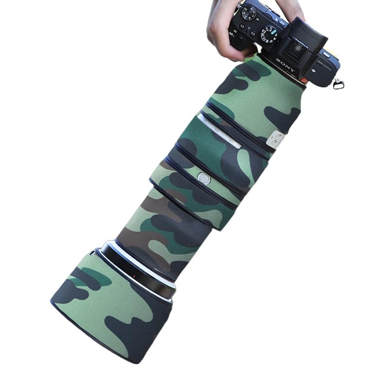 CHASING BIRDS Lens Camouflage Waterproof Coat for Sony FE 100-400mm F4.5-5.6 GM OSS Rainproof Lens Protective Cover Version IV (Military Green Camouflage, with 1.4X and 2.0X TC)