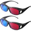 Dikilong 2 Pieces 3D Movie Game Glasses 3D Red Blue Glasses for 3D Movies Games, 3D Viewing Glasses, Light Simple Design(Black) view 1