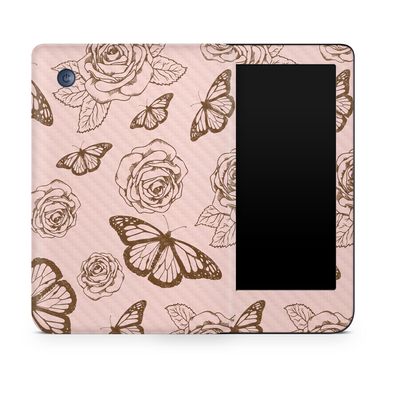 Carbon Fiber Tablet Skin Compatible with Kobo Clara 2E (2022) - Butterfly Garden - Premium 3M Vinyl Protective Wrap Decal Cover - Easy to Apply | Crafted in The USA by MightySkins