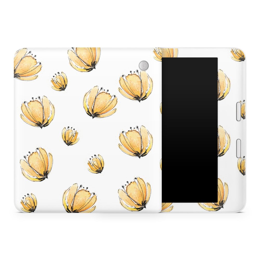 Tablet Skin Compatible with Kobo Libra 2 (2023) - Yellow Poppy - Premium 3M Vinyl Protective Wrap Decal Cover - Easy to Apply | Crafted in The USA by MightySkins