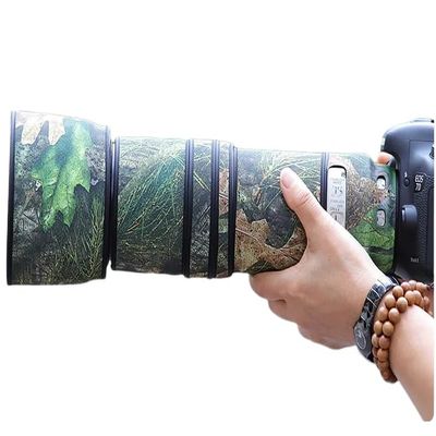 CHASING BIRDS Lens Camouflage Waterproof Coat for Canon EF 100-400mm F4.5-5.6 L is USM Rainproof Lens Protective Cover (Green Leaf Camouflage, with Extender EF 2.0X III)
