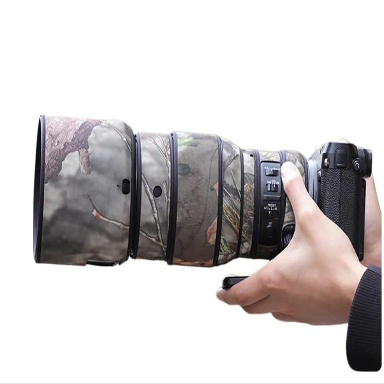 CHASING BIRDS Lens Camouflage Waterproof Coat for FUJIFILM GF 250mm F4 R LM OIS WR Rainproof Lens Protective Cover (Pine Camouflage, with 1.4X and 2.0X TC)