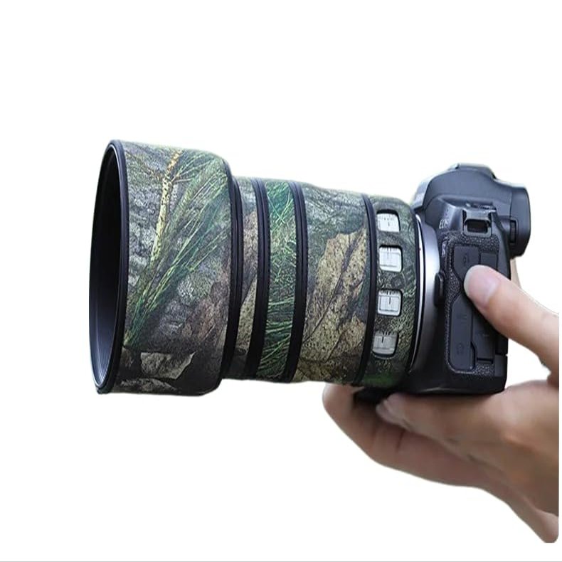 CHASING BIRDS Lens Camouflage Waterproof Coat for Canon RF 70-200mm F4 L is USM Rainproof Lens Protective Cover (Green Leaf Camouflage, with Extender RF 2X)
