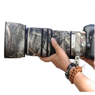 CHASING BIRDS Lens Camouflage Waterproof Coat for Canon EF 100-400mm F4.5-5.6 L is USM Rainproof Lens Protective Cover (Reed Camouflage, with Extender EF 1.4X II)