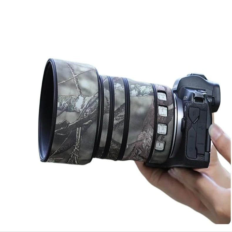 CHASING BIRDS Lens Camouflage Waterproof Coat for Canon RF 70-200mm F4 L is USM Rainproof Lens Protective Cover (Pine Camouflage, with Extender RF 2X)