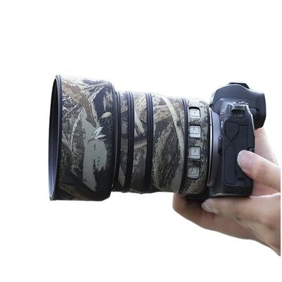 CHASING BIRDS Lens Camouflage Waterproof Coat for Canon RF 70-200mm F4 L is USM Rainproof Lens Protective Cover (Reed Camouflage, with Extender RF 1.4X)