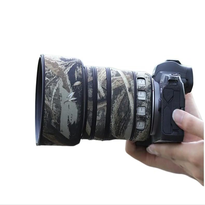 CHASING BIRDS Lens Camouflage Waterproof Coat for Canon RF 70-200mm F4 L is USM Rainproof Lens Protective Cover (Reed Camouflage, with Extender RF 1.4X)