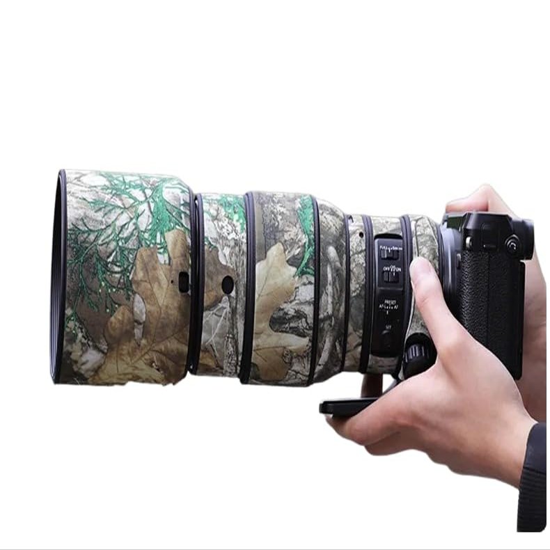 CHASING BIRDS Lens Camouflage Waterproof Coat for FUJIFILM GF 250mm F4 R LM OIS WR Rainproof Lens Protective Cover (Yellow Tree Camouflage, with 1.4X TC)