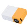 Portable Projector, 1920X1080P, HD, 5V/2A, Supports Low Noise Stereo Speakers, Soft Light Projector for Home Theater, Outdoor Movies, Yellow and White (US Plug) view 2