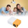 Portable Projector, 1920X1080P, HD, 5V/2A, Supports Low Noise Stereo Speakers, Soft Light Projector for Home Theater, Outdoor Movies, Yellow and White (US Plug) view 4