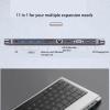 Zunate USB HUB Wired Computer Keyboard, 11 in 1 USB C Hub Keyboard, 78 Keys USB C KeyHub Multi Function Hub Keyboard Docking Station with 4K HDMI VGA USB3.0 USB C 100W RJ45 SD Card Slot view 3