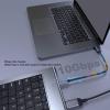 Zunate USB HUB Wired Computer Keyboard, 11 in 1 USB C Hub Keyboard, 78 Keys USB C KeyHub Multi Function Hub Keyboard Docking Station with 4K HDMI VGA USB3.0 USB C 100W RJ45 SD Card Slot view 4