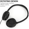 Maeline Kids Headphones for School Classroom K-12, Library, Museum, Travel, On Ear Stereo Headset with Adjustable Band & Faux Leather Cushions - 3.5mm Plug - 30 Pack - Black view 2