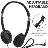 Maeline Kids Headphones for School Classroom K-12, Library, Museum, Travel, On Ear Stereo Headset with Adjustable Band & Faux Leather Cushions - 3.5mm Plug - 30 Pack - Black view 3