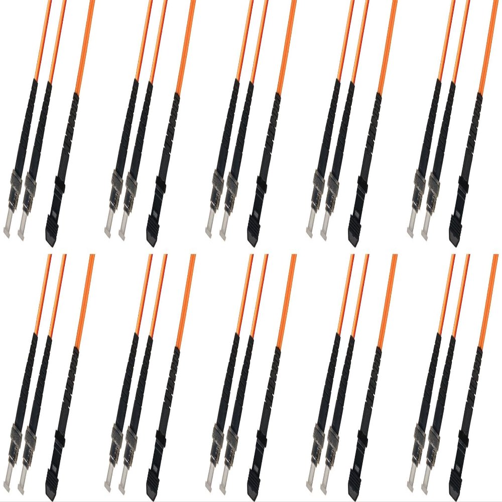 Ultra Spec Cables 1M Multimode Duplex Fiber Optic Cable (50/125) - ST to MTRJ (10 Pack)