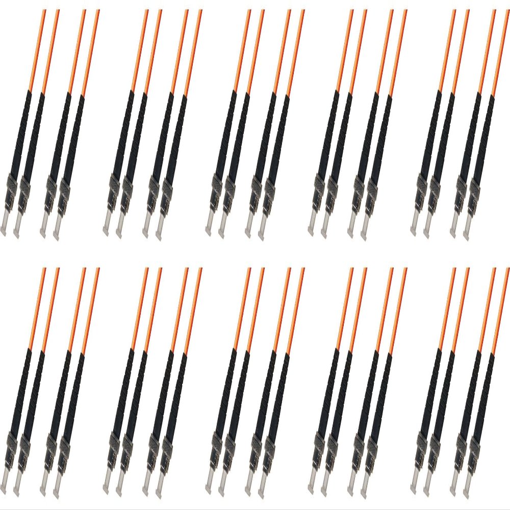 Ultra Spec Cables 3M Multimode Duplex Fiber Optic Cable (50/125) - ST to ST (10 Pack)