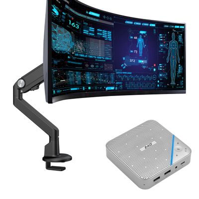 AVLT Single Monitor Arm and USB C Speakerphone Hub