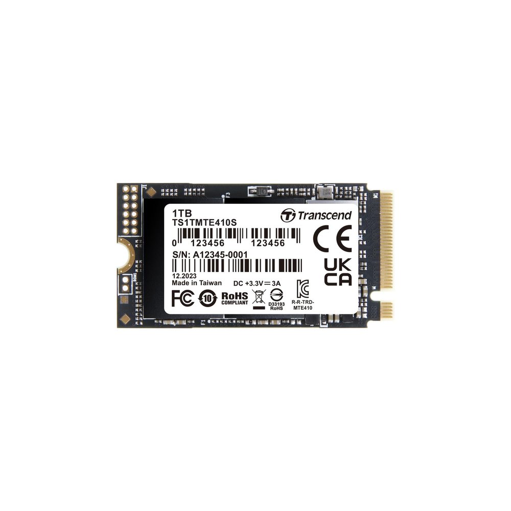 Transcend MTE410 1TB M.2 2242 SSD, Up to 5000MB/s, PCIe Gen4x4 NVMe 3D TLC, for Ultra-Thin Laptops/Lenovo ThinkPad/Yoga Gen 6/ASUS ExpertBook/ZenBook/Mini PC/DRAM-Less Design for Low Power Consumption