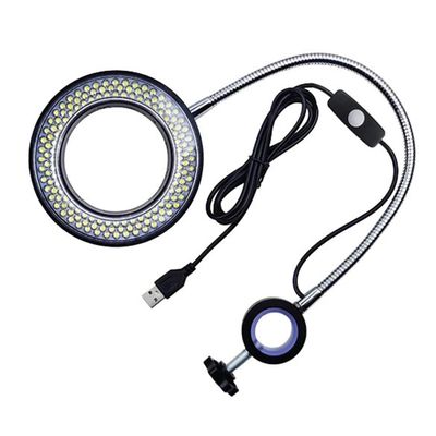 Joebo Microscope Kit USB Adjustable 144 64 LED Ring Warm Cold Light Lamp for Industry Stereo Trinocular Microscope Lens Microscope Lens Adapters (Color : 144 Cold White)