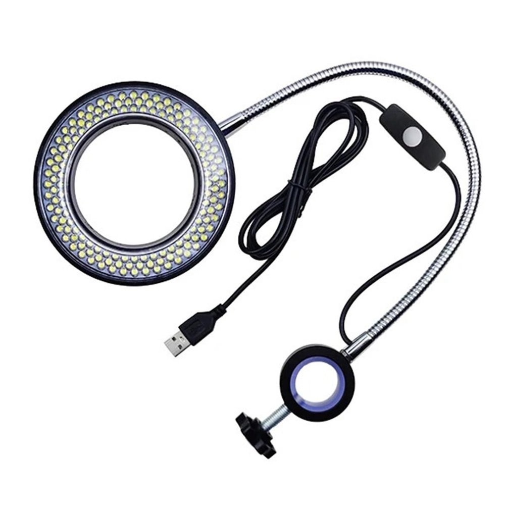 Joebo Microscope Kit USB Adjustable 144 64 LED Ring Warm Cold Light Lamp for Industry Stereo Trinocular Microscope Lens Microscope Lens Adapters (Color : 144 Cold White)