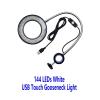 Joebo Microscope Kit USB Adjustable 144 64 LED Ring Warm Cold Light Lamp for Industry Stereo Trinocular Microscope Lens Microscope Lens Adapters (Color : 144 Cold White) view 2