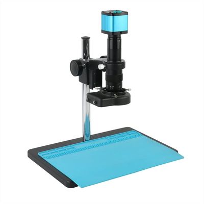 Microscope Kit 1080P 2K 48MP 4K HDMI USB Industrial Zoom 180X 300X Video Microscope Camera Work System for PCB Soldering Phone Repair PCB Inspection Microscope Lens Adapters (Color : A, Size : 180X