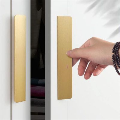 LEIXIUSM Modern Simple Design Pure Copper Handle Wardrobe Cabinet Door Drawer Single Hole Knob Handles Golden Light Luxury Brass Pulls 1Pcs