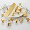 LEIXIUSM Modern Simple Design Pure Copper Handle Wardrobe Cabinet Door Drawer Single Hole Knob Handles Golden Light Luxury Brass Pulls 1Pcs view 3