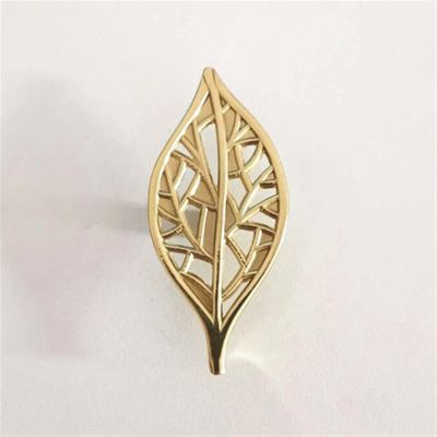 LEIXIUSM Vintage Brass Forged Leaf Shape Handle Drawer Cabinet Doors Knob Wine Cabinets Bookcases Closet Household Pulls 1Pcs