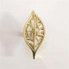 LEIXIUSM Vintage Brass Forged Leaf Shape Handle Drawer Cabinet Doors Knob Wine Cabinets Bookcases Closet Household Pulls 1Pcs view 1