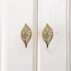 LEIXIUSM Vintage Brass Forged Leaf Shape Handle Drawer Cabinet Doors Knob Wine Cabinets Bookcases Closet Household Pulls 1Pcs view 4