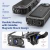 Aluminum Frame Cage Silicone Lens Cap Set for Insta360 X4, Metal Protective Case Housing Shell, Camera Stand Expansion Adapter with Foldable 2-Prong Mount and 1/4 Thread Hole view 4