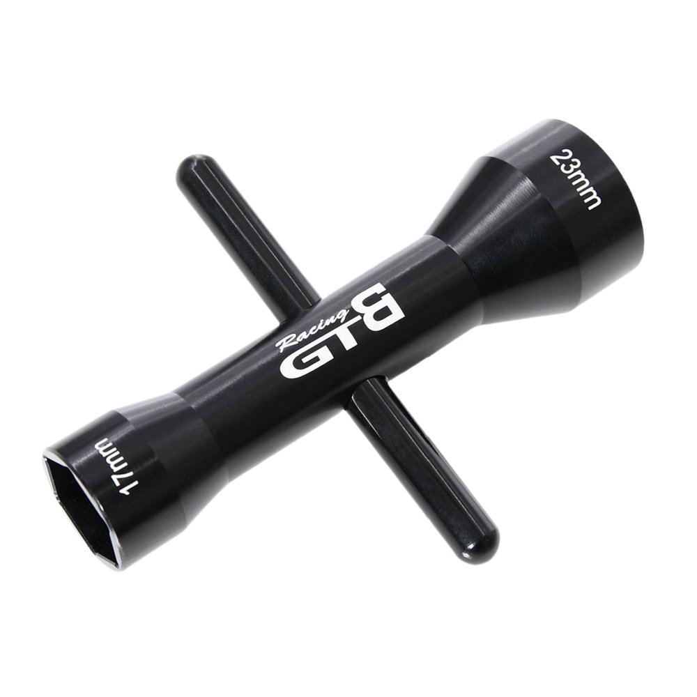 Minxid CNC Aluminum 17mm / 23mm RC Car Wheel hub Hex Screwdriver Wrench Spanner Prop Hexagon Socket Repair Multi-Tool (Black)