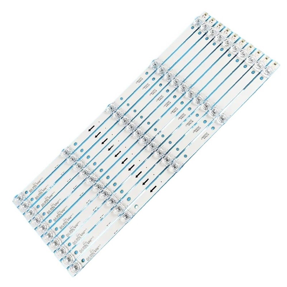 UFDIPLMY 10pcs=1set 3v 490mm Compatible with 55" LCD TV JS-D-JP55EU-051EC (70317) JS-D-JP55EU-01EC E55EU/EP1000 MCPCB AKTV5534 MBI 55QHQJP