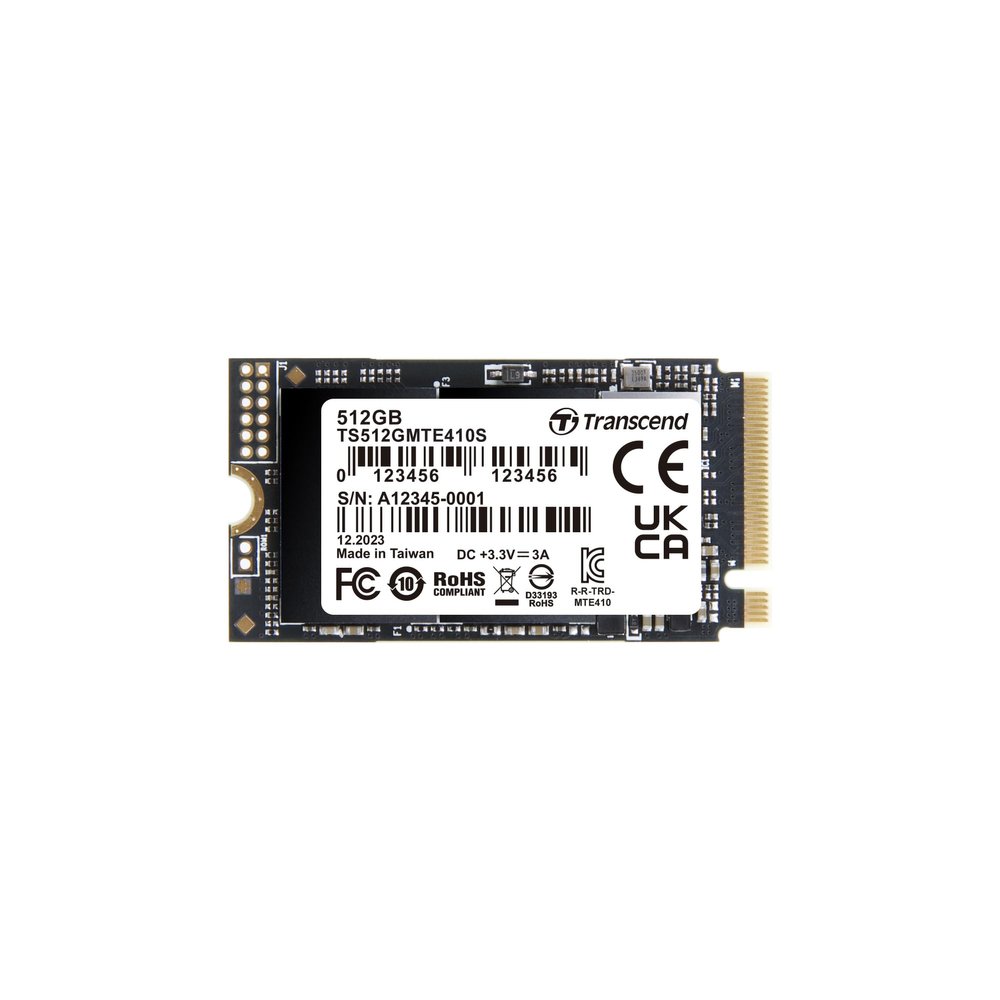 Transcend MTE410 M.2 2242 SSD 512GB Up to 5000MB/s PCIe Gen4x4 NVMe 3D TLC for Ultra-Thin Laptops/Lenovo Legion Go&Yoga Gen 6/ASUS ExpertBook&ZenBook/Mini PC/DRAM-Less Design for Low Power Consumption
