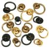 LEIXIUSM Antique Cabinet Ring Pulls Round Circle Knobs Brass Hardware for Drawer Closet Dresser Box Case Handles 1Pcs (Color : C Ring Dia 35mm) view 2