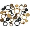 LEIXIUSM Antique Cabinet Ring Pulls Round Circle Knobs Brass Hardware for Drawer Closet Dresser Box Case Handles 1Pcs (Color : C Ring Dia 35mm) view 4