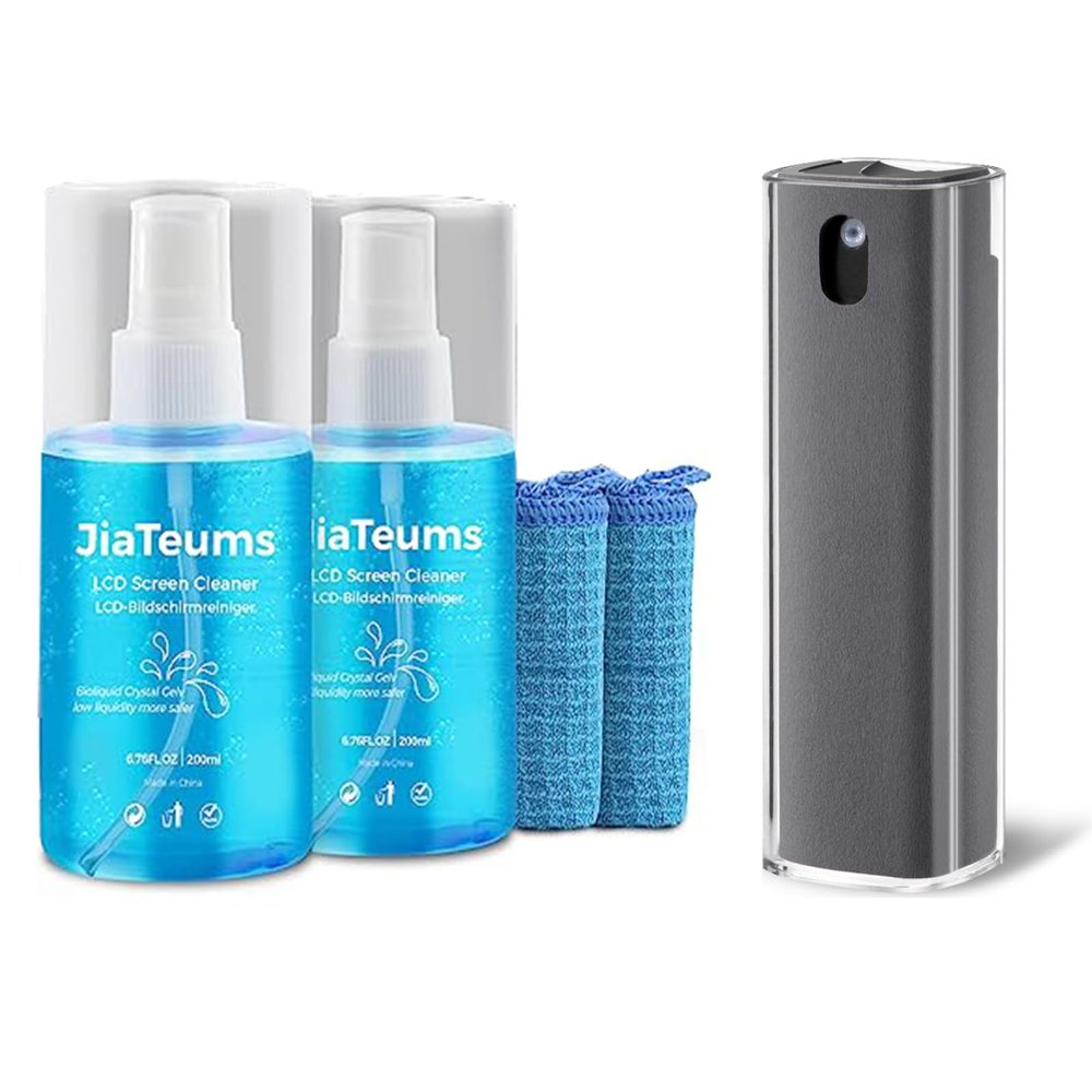 JiaTeums Car Screen Cleaner, Non-Drip Laptopn Cleaning Spray with Wipe Cloth for LCD LED,Touchscreen Mist Cleaner Spray