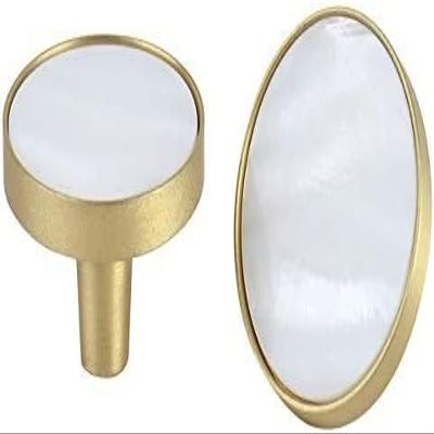 Door Kitchen Hardware Cupboard Knobs,Decorative Kitchen Cabinet Knobs Handles Modern Brass Drawer Dresser Pulls Wardrobe Cupboard Door Pulls Handles Natural White Shell 2Pack ( Color : G ( Color : Gol