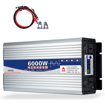 12/24/48/60/72V to 220V Voltage Converter, Pure Sine Wave Inverter 5000/6000W. LCD Display,Power Inverter, for Household Travel Camping Rv Emergency,6000W-72V