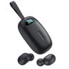 Portable BT Earbuds Compatible with T-Mobile Revvl 5G Noise Cancelling, LED Folding Tough ClamShell Display Case, Mic 8D Bass IPX4 Waterproof/Sweatproof with PowerBank for 24h Use (Black) view 2