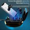 Portable BT Earbuds Compatible with T-Mobile Revvl 5G Noise Cancelling, LED Folding Tough ClamShell Display Case, Mic 8D Bass IPX4 Waterproof/Sweatproof with PowerBank for 24h Use (Black) view 3