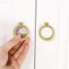 LEIXIUSM Door Kitchen Hardware Cupboard Knobs,2Pack Brushed Brass Cabinet Drawer Dresser Ring Pulls Furniture Knobs Gold Kitchen Cupboard Wardrobe Door Ring Pull Handles Copper (Color : Gold) view 4