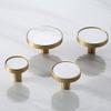 LEIXIUSM Door Kitchen Hardware Cupboard Knobs,Decorative Kitchen Cabinet Knobs Handles Modern Brass Drawer Dresser Pulls Wardrobe Cupboard Door Pulls Handles Natural White Shell 4Pack view 4