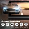 3 Channel Dash Cam Front Rear Inside, 4 inch Screen Dash Camera for Cars, 1296P Full HD Dash Cam Dual Lens Car Dash Camera with Loop Recording, Wide Angle view 2