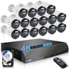 2-Way Audio & 130 Ultra Wide-Angle 4K 8MP Outdoor Wired Security Camera System, Wired Home Security Camera System, Home Surveillance DVR Kits view 1