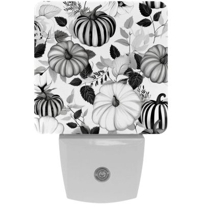 KikandKo White Black Pumpkins Night Light for Kids LED Night Light Plug in Wall, Dusk to Dawn Sensor for Nursery Night Light, Children, Room Decor