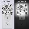 KikandKo White Black Pumpkins Night Light for Kids LED Night Light Plug in Wall, Dusk to Dawn Sensor for Nursery Night Light, Children, Room Decor view 2