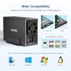 MAIWO Dual Bay Hard Drive RAID Enclosure with Cooling Fan for 2.5/3.5 inch SATA SSD/HDD, 5Gbps USB 3.0 HDD Enclosure, 48TB Capacity, RAID 0/1/JBOD/PM, Aluminum Case view 3